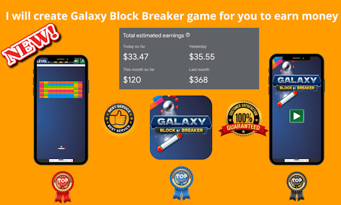 develop galaxy block breaker game for you to earn money