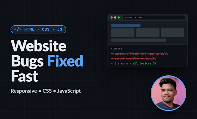 fix responsive layout, CSS and javascript bugs on your website