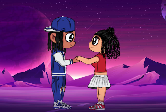 Draw as custom couple scott pilgrim, lil uzi vert vs world by ...