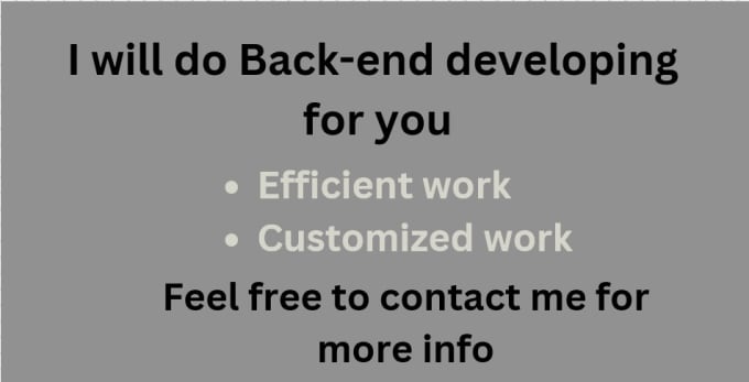 Do back end developing by Dushenthilaksha | Fiverr