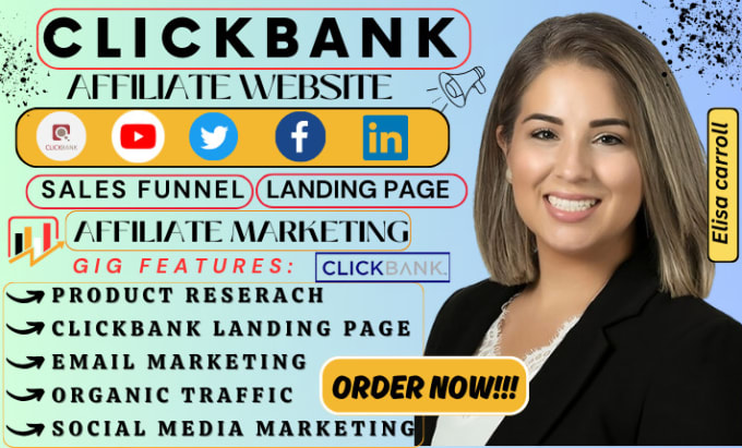 I will do clickbank affiliate website, affiliate marketing sales funnel landing page
