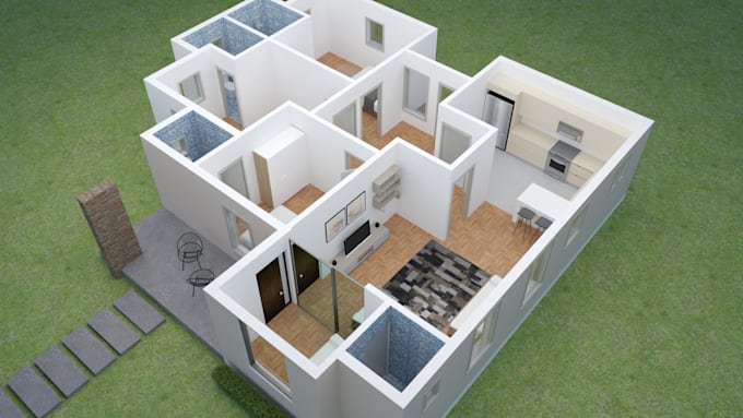 convert 2d floorplan to 3d real estate floorplan