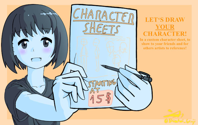 draw a character sheet for your oc