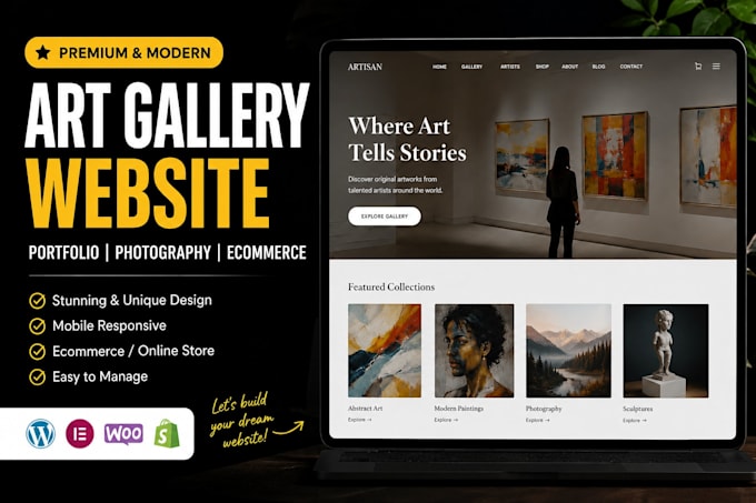 Build art gallery website, portfolio website, photography with ...