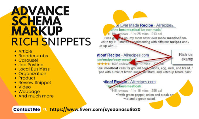 Do advance schema markup, rich snippet, structured data for your ... image.