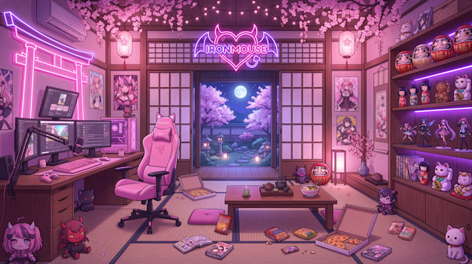 craft vtuber animated backgrounds for stream, twitch tiktok