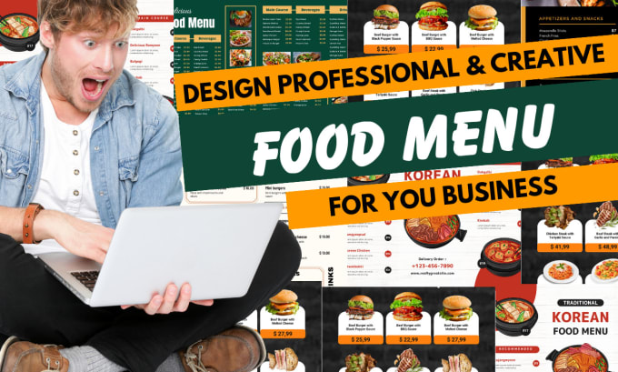 I will design professional and creative eye catching food menu