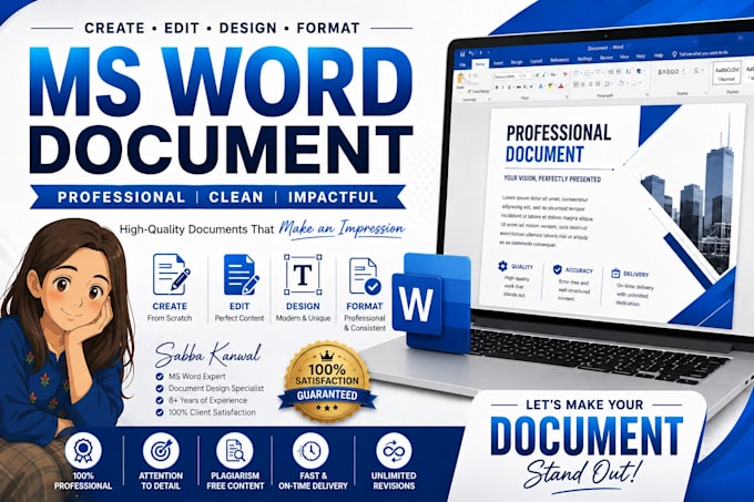create, edit, format, and design ms word document