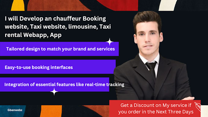 chauffeur booking website, limousine, taxi rental web app, luxury car, website