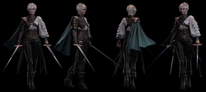 create 3d realistic character for game development in blender or ue5