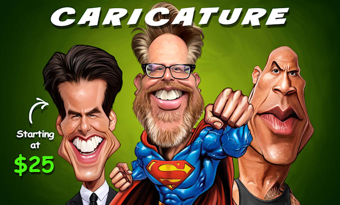 draw a realistic custom caricature from your photo
