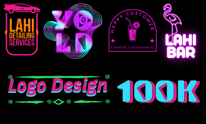 Unique neon logo design for a vibrant brand identity 24h by Lahi8888 ...