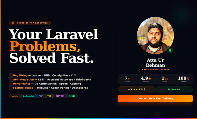 fix bugs and errors in your laravel, PHP, or codeigniter application