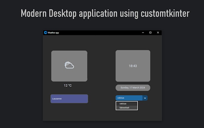 Do a modern graphic user interface using tkinter python by Amisoo | Fiverr