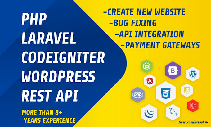 do php mysql, codeigniter affordable premium dynamic site fix laravel bug