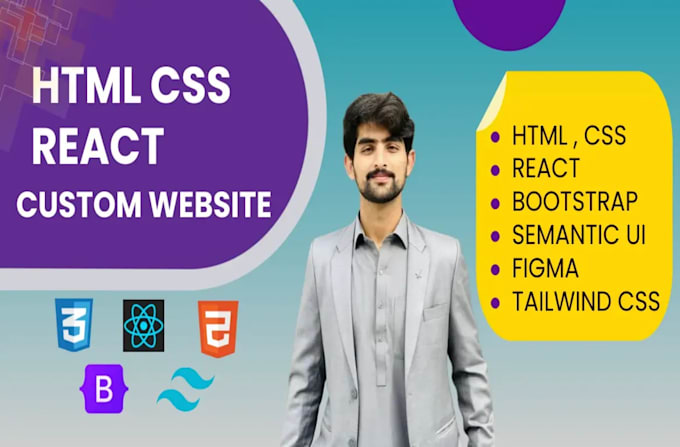 Create a custom html css react frontend pages for you by M_masood_khan ...