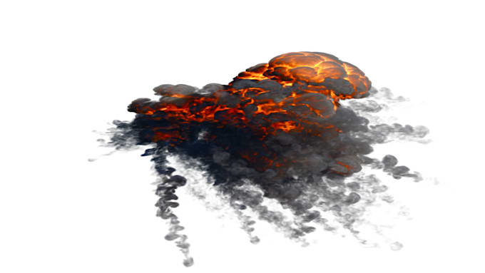 create vfx  explosion  smoke fire with no background for war and action scenes