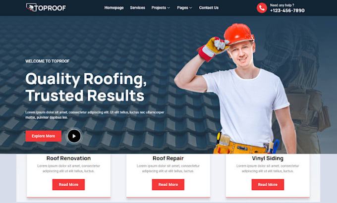 design roofing website roofing wordpress and wix website