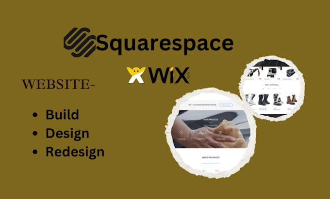 build and design, redesign squarespace, design wix website