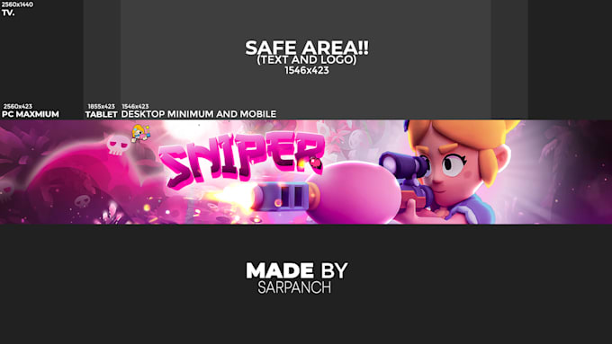 design you a professional brawl stars banner and channel art