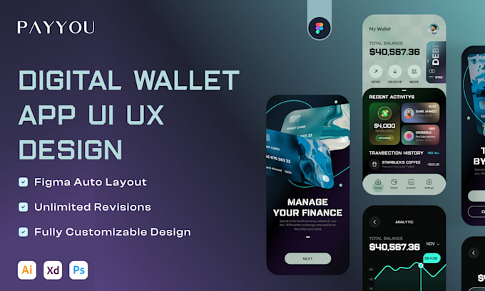 design mobile app uiux for IOS, android and web in figma, xd