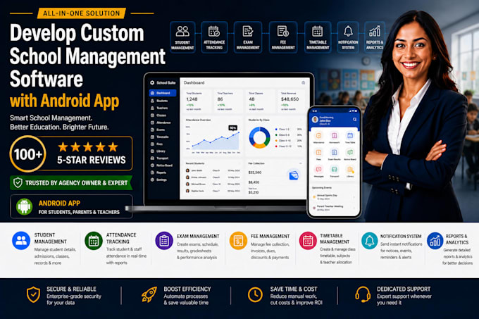 develop custom school management software with android app