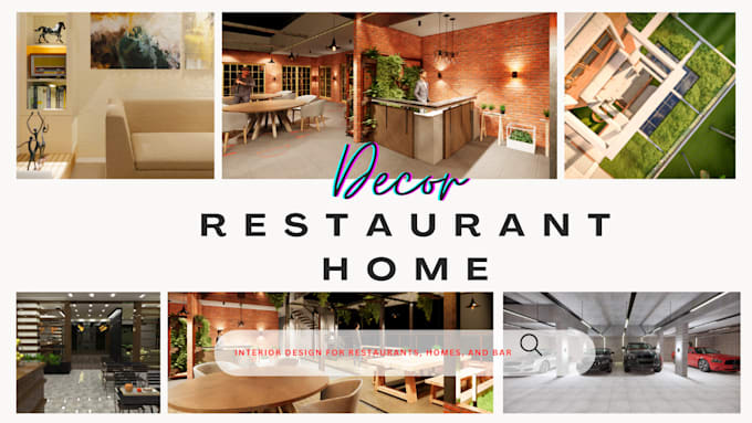 interior design and render restaurant, cafe, bar, house
