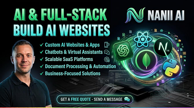 develop ai websites, mobile apps, chatbots, and ai software as an ai developer