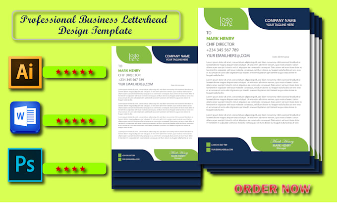create a signature for an email, letterhead, envelope, or business card