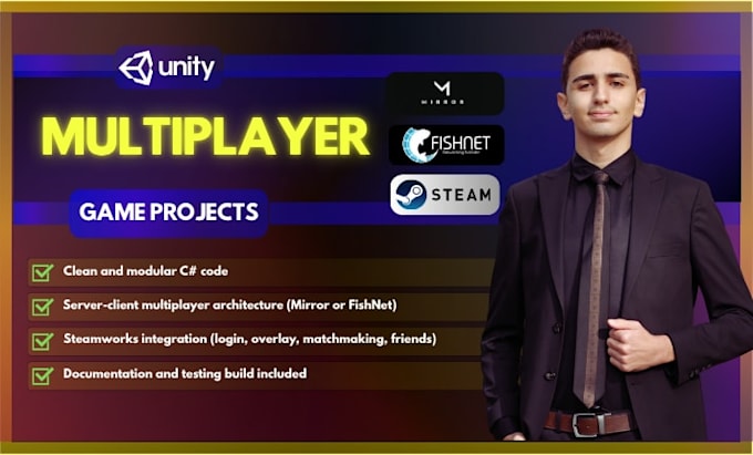 Create multiplayer unity game using mirror or fishnet by Wlayerx | Fiverr