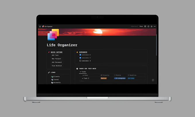 Design a life organizer notion template by Lentleofficial Fiverr