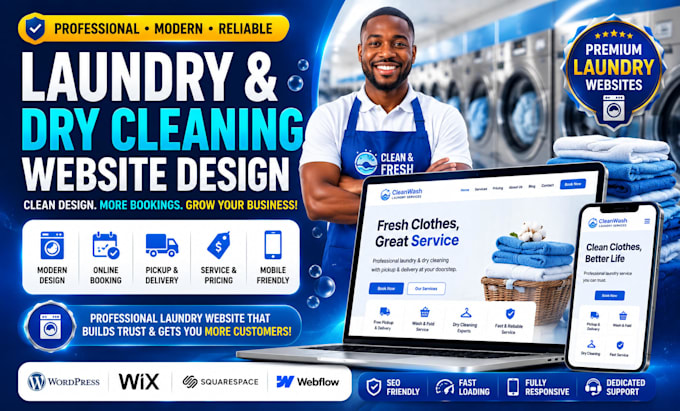a modern laundry and dry cleaning website