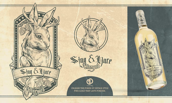 do amazing vintage hand drawn or retro business logo design