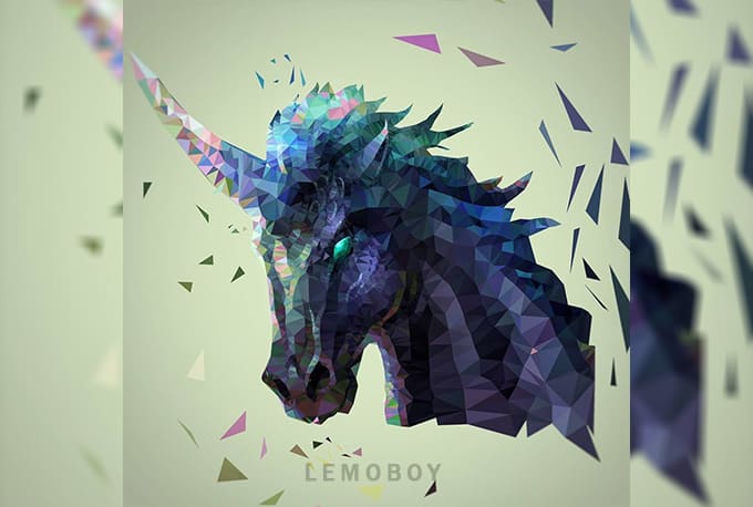 draw polygon art in a creative modern style