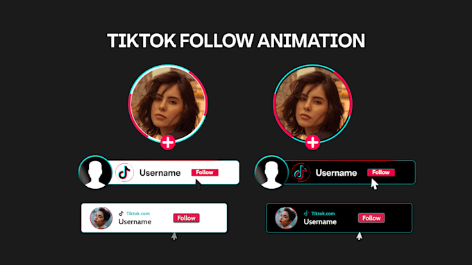 Design tiktok follow animations subscribe buttons by Streamguru | Fiverr