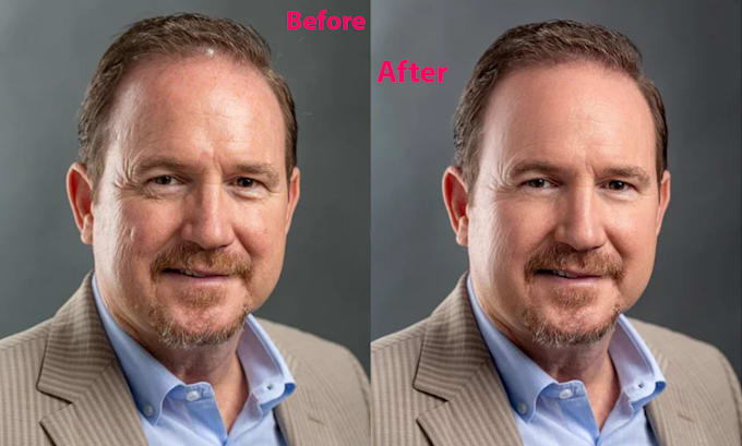 do professional headshot retouching and photo editing
