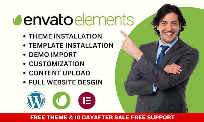 Install edit customize envato elements template kit theme kit by