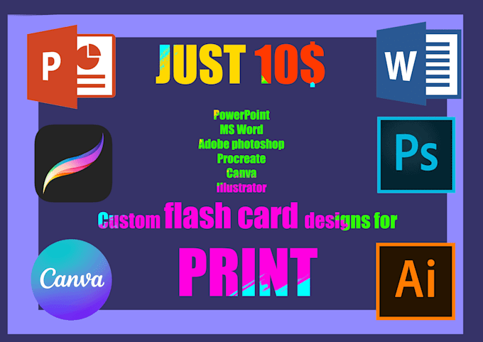 create custom flashcard designs for print for just 10 usd