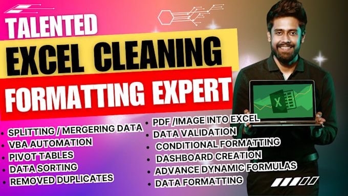 do excel data cleaning and data formatting dynamically