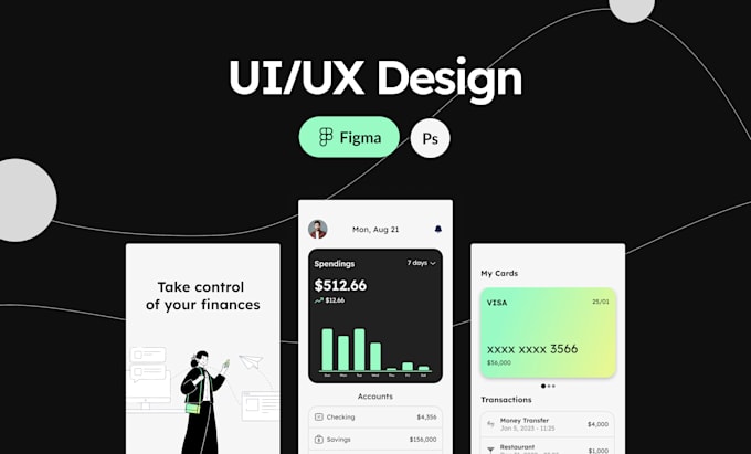 do UI UX design, website, dashboard, mobile app UI UX design