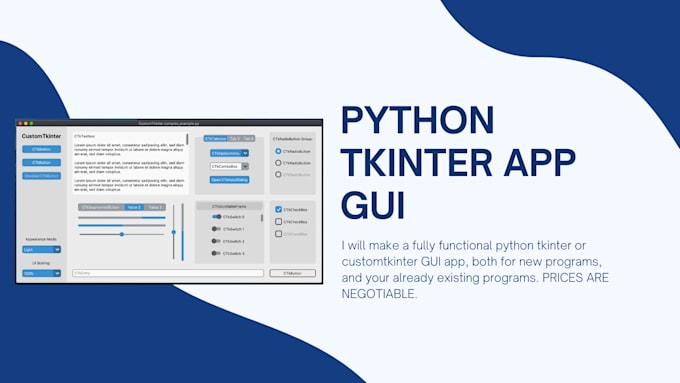 Make python tkinter customtkinter gui desktop app by Daniel_scheiner ...