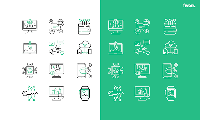 design unique, simple and modern custom icons set