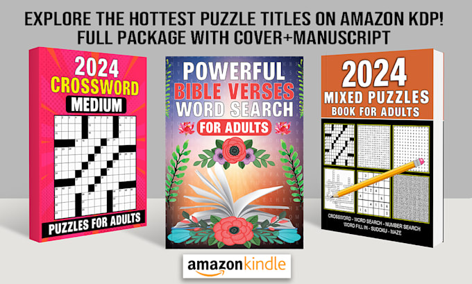 Create activity puzzle book for amazon kdp word search crossword sudoku