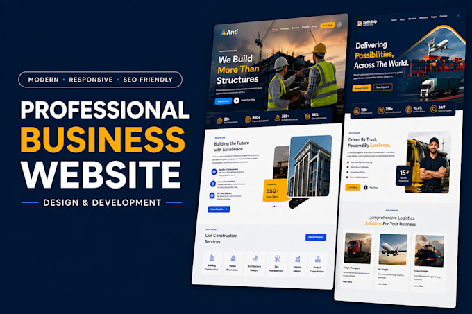 create a modern, responsive, and SEO optimized wordpress business website