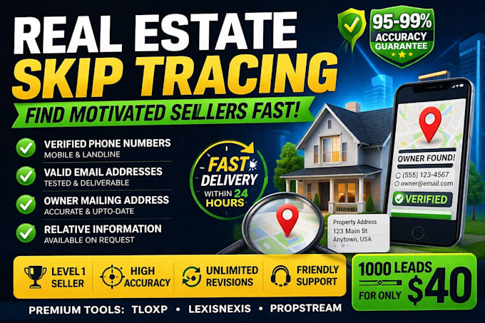 do professional skip tracing and data entry