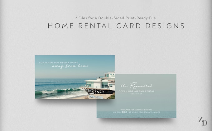 Create a print ready card for your rental home by Zelleduda | Fiverr