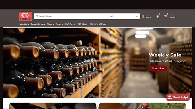 design liquor website, wine shopify store, alcohol beverage wordpress website