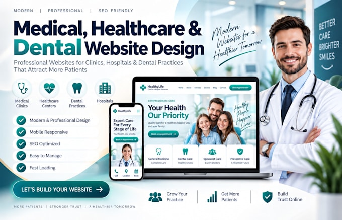 design redesign medical, healthcare, homecare, dental clinical wordpress website