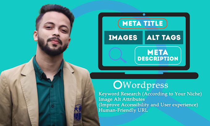 write search engine friendly meta tags, title, description, and image alt tags