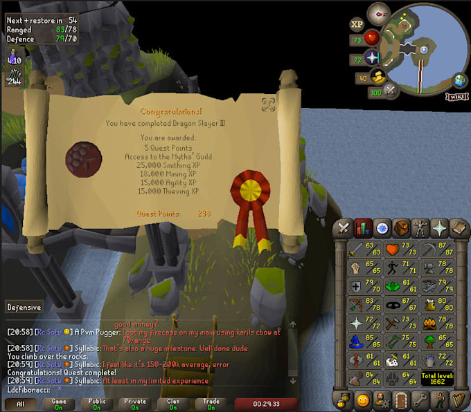 complete any quest or level any skill on oldschool runescape